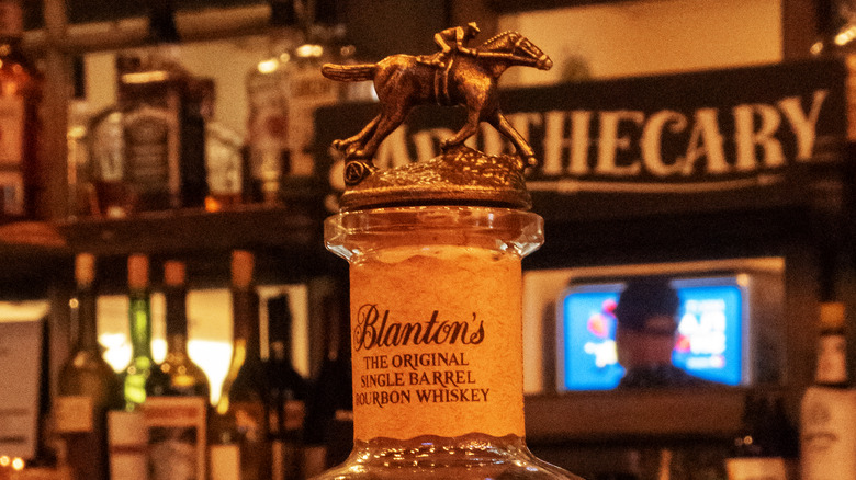 Blanton's whiskey bottle stopper jockey