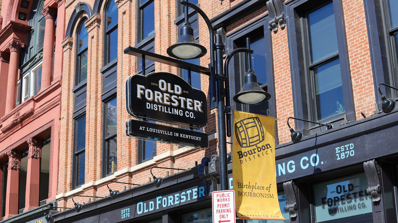 Old Forester distilling sign building exterior