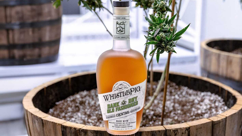 Whistlepig bottle on barrel