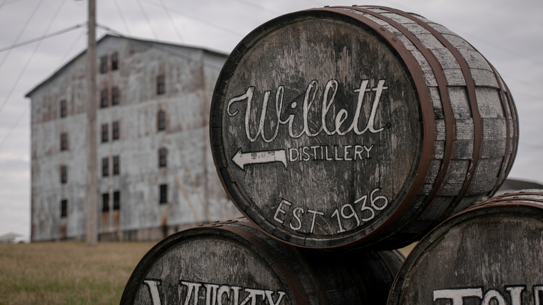 Willett whiskey distillery barrel sign