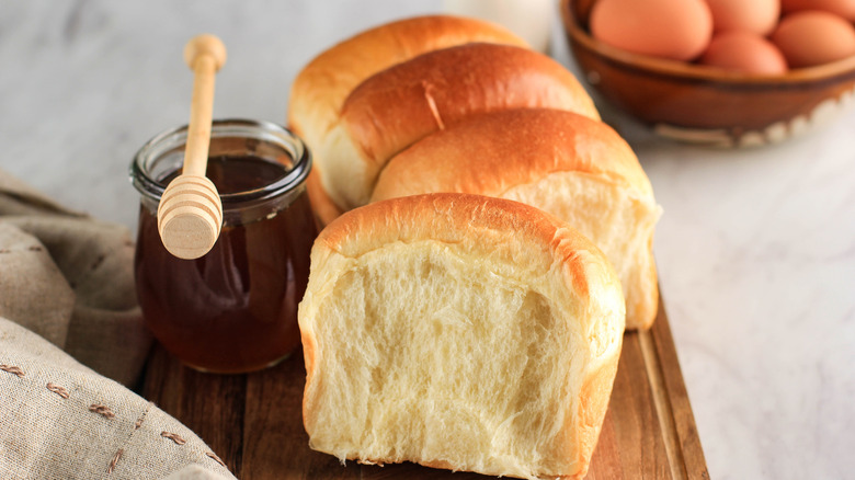 Japanese milk bread on table