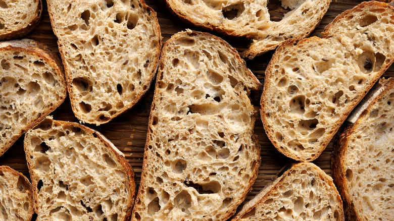 Sourdough slices on counter