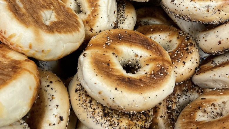 Cheese and everything bagels