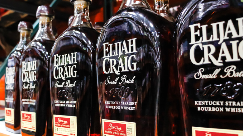 row of elijah craig small batch bourbon