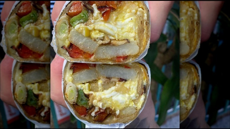 cross section of a breakfast burrito