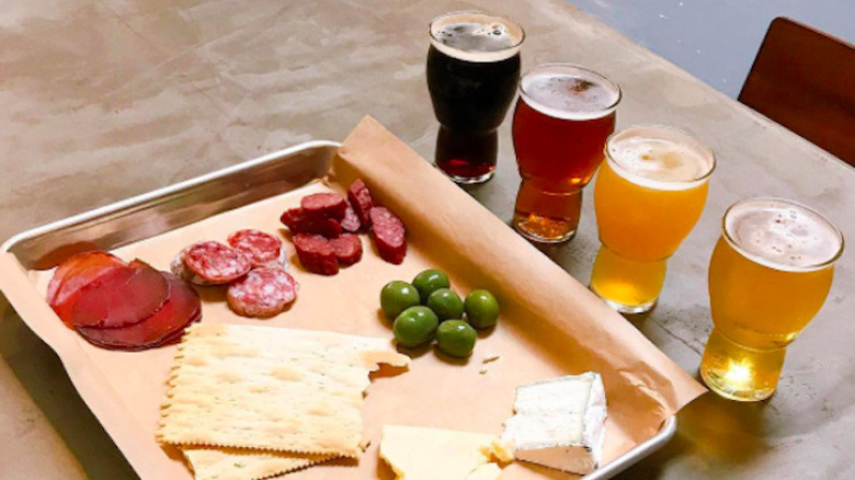 cheese board and beers