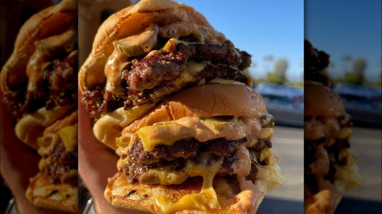 Two Heavy Handed double burgers 