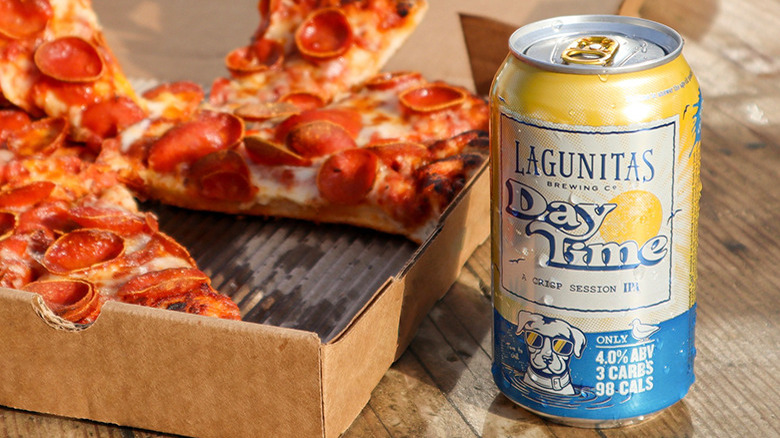 Lagunitas Day Time IPA with pizza