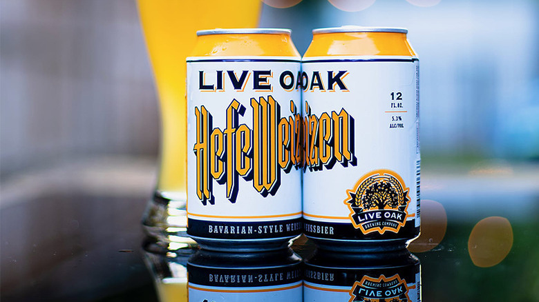 Cans of Live Oak Hefeweizens