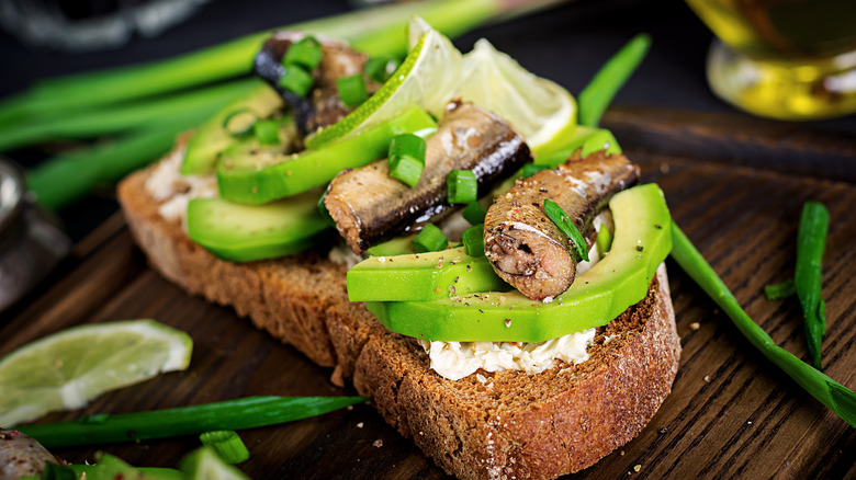 Avocado toast with tinned fish