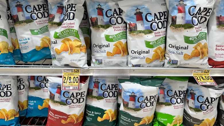 Bags of cape cod chips in different flavors