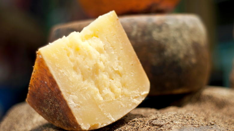 Aged pecorino cheese chunk 