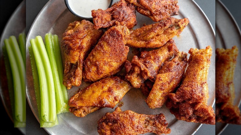 Chili Lime Dry Rub Wings with celery  