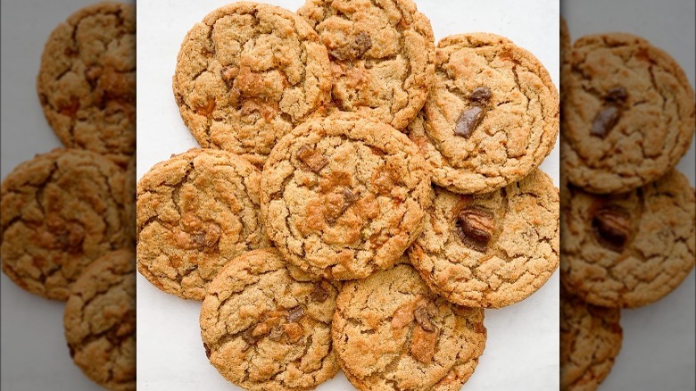 stack of chocolate chip cookies