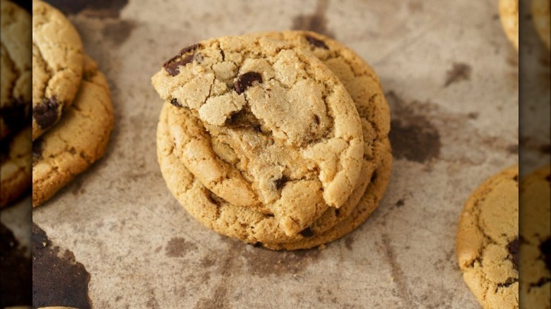 stack of chocolate chip cookies