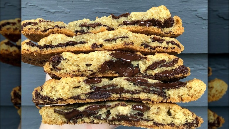 stack of chocolate chip cookies