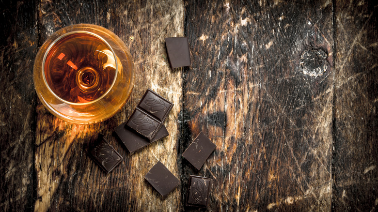 bourbon with chocolate squares