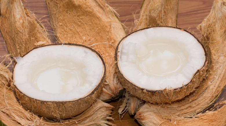 halves of macapuno coconut