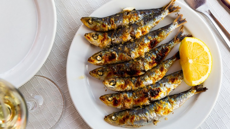 Grilled sardines