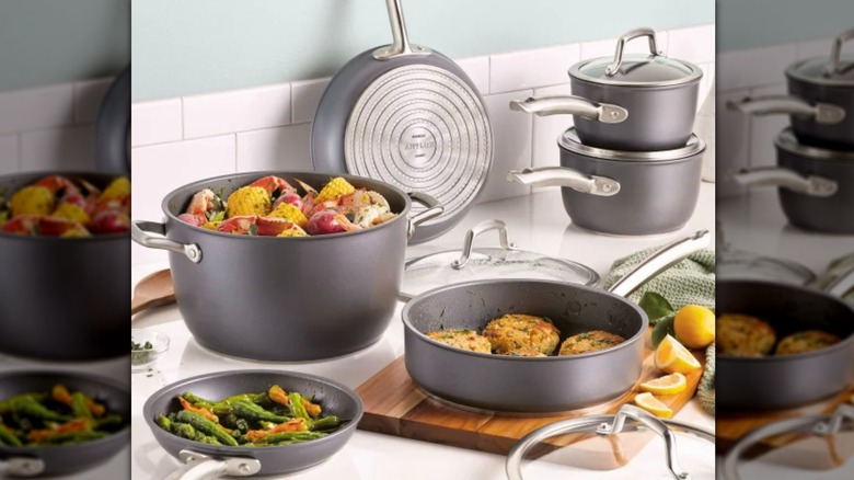 Anolon Accolade 10-piece nonstick cookware set in the kitchen