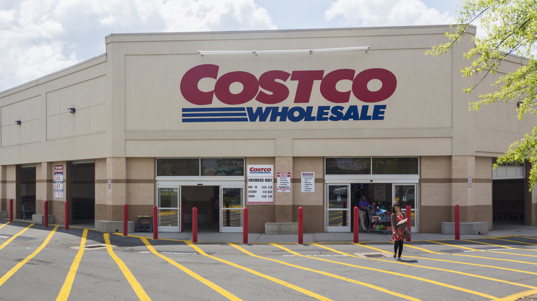 Costco warehouse exterior with the sky in the background