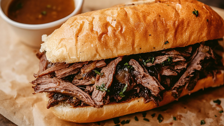 French dip sandwich with au jus