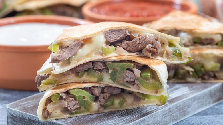 steak quesadilla with peppers