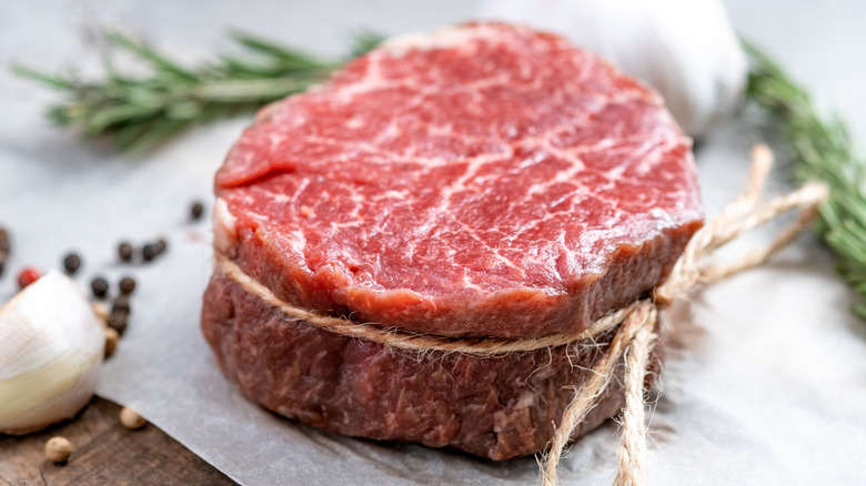 raw filet mignon steak