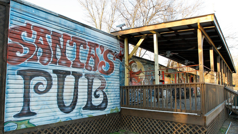 Exterior of Santa's Pub