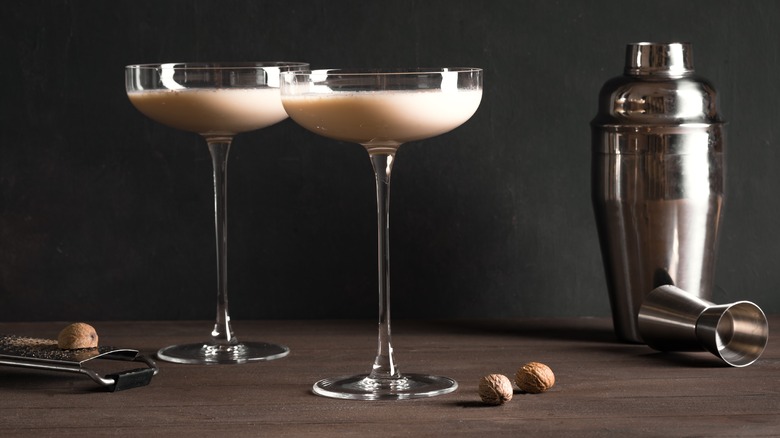 Milk and brandy with nutmeg