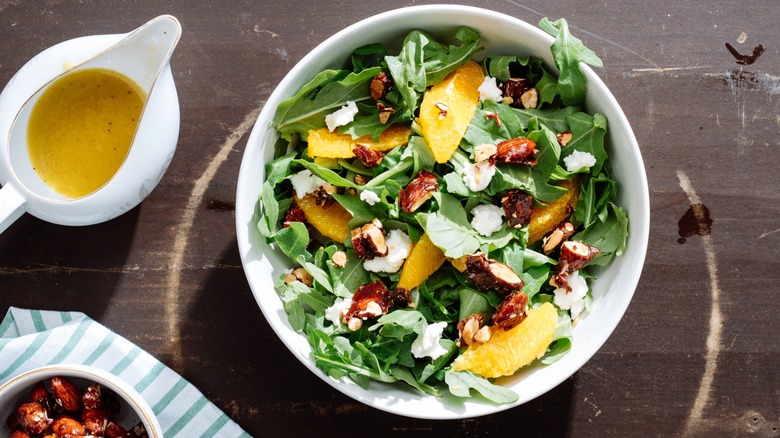 Citrus and goast cheese arugula salad