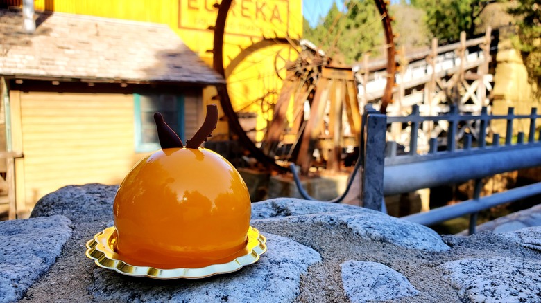 Disney Mandarin Mousse Cake on rocks