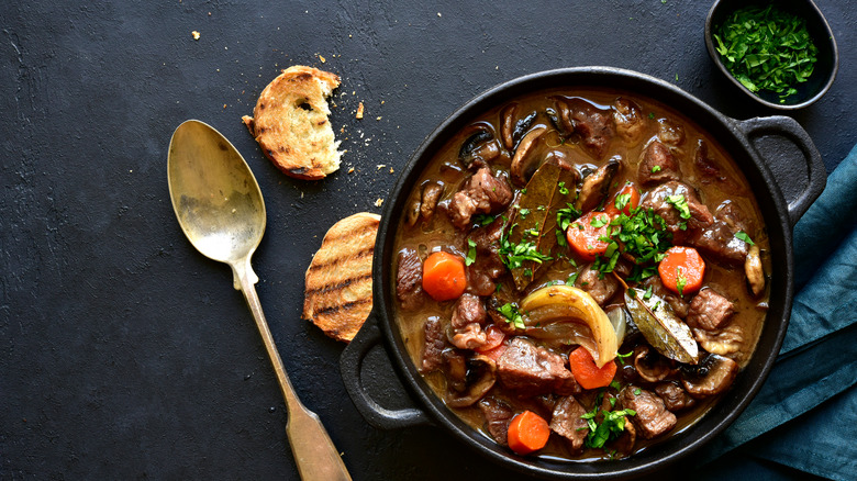 Beef Bourguignon with bread