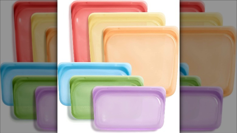 Stasher Silicone Reusable Storage Bag Bundle Six-Pack in Classic Rainbow