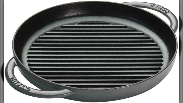 Staub Cast Iron Round Double Handle Pure Grill Pan