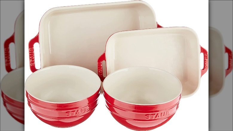 Staub Ceramic 4-piece Baking Dish and Bowl Set
