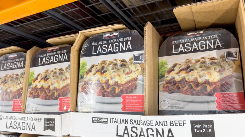 Costco Kirkland Signature sausage and beef frozen lasagna