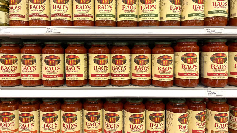 Rao's marinara sauce in jars at supermarket