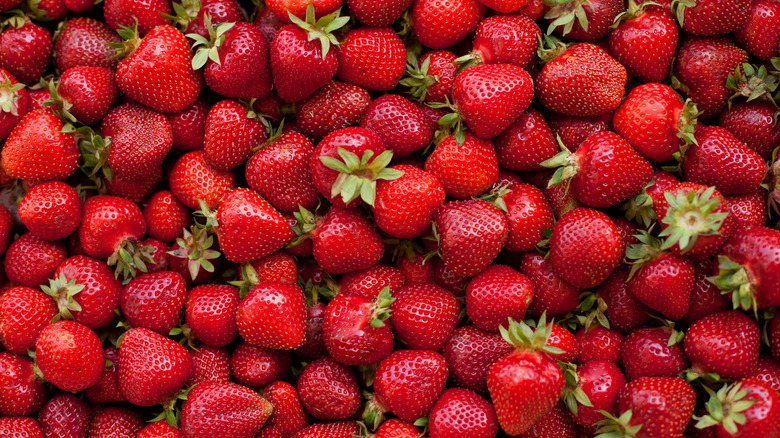 piles of fresh strawberries