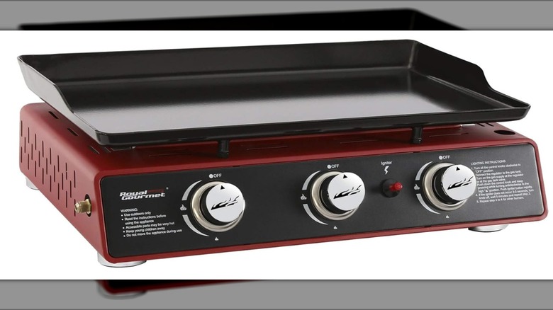 Tabletop Royal Gourmet PD-Series Portable Gas Griddle with red and black finish