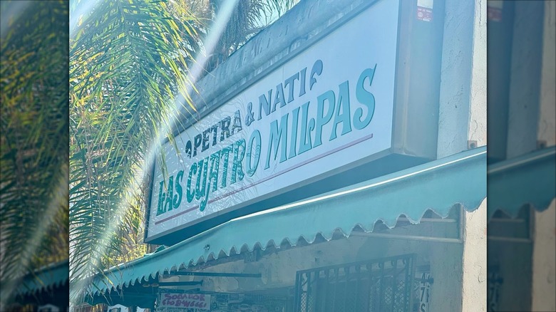 Las Cuatro Milpas sign in San Diego