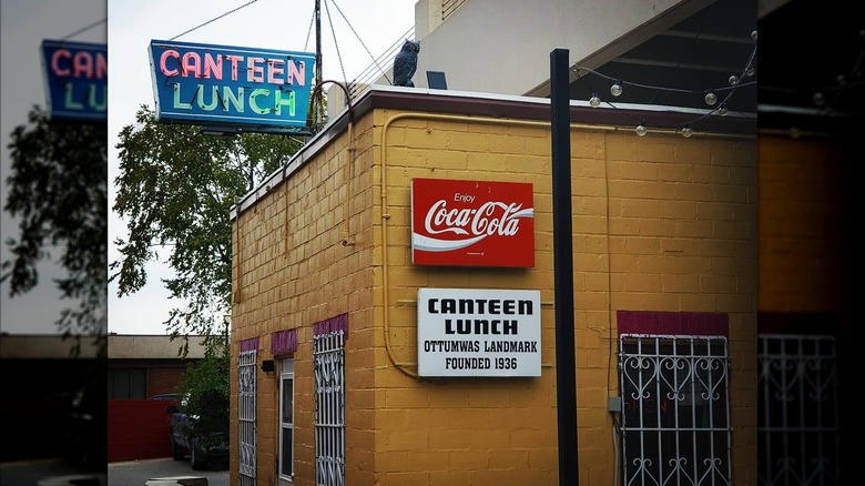 Exterior of Canteen Lunch In the Alley with neon sign