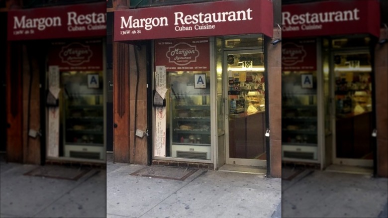 Exterior shot of Margon Cubas restaurant in New York City