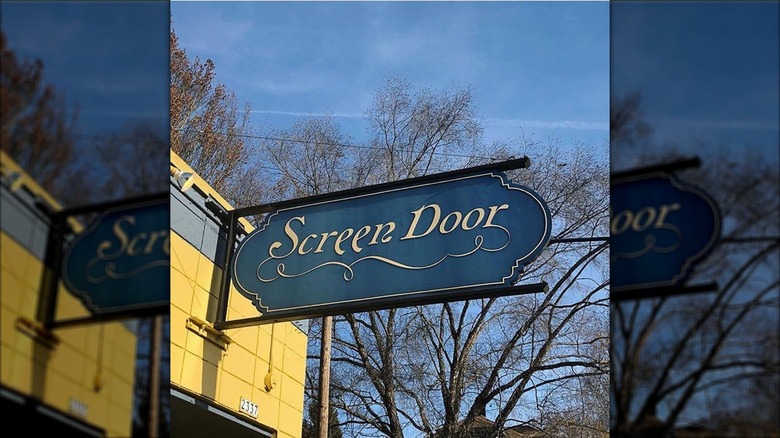 Screen Door Restaurant sign in Portland, Oregon