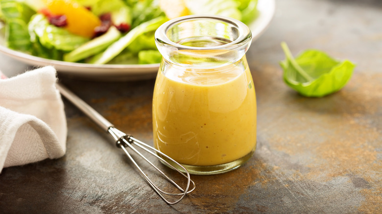 Salad dressing in jar