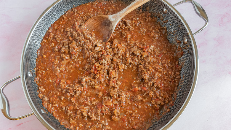 chili in a pan