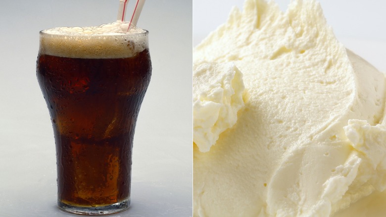 Coke and vanilla ice cream