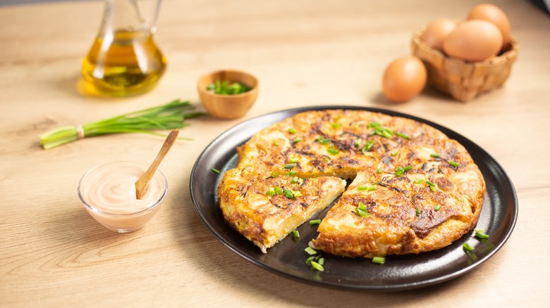 Spanish tortilla made with eggs