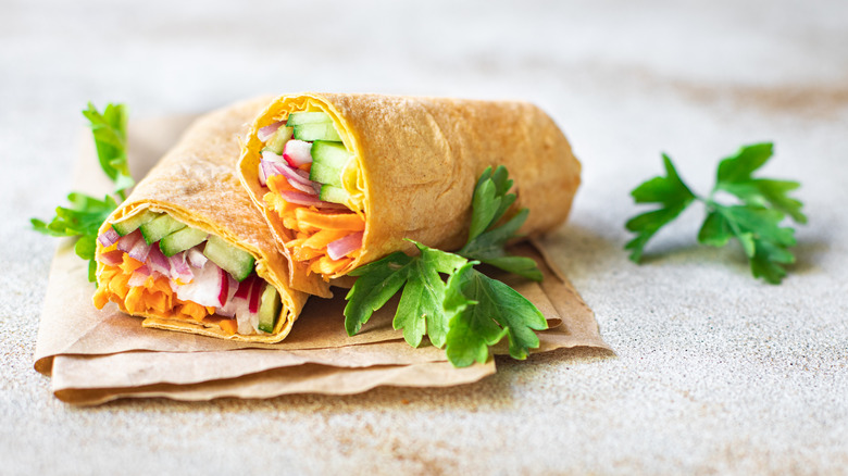 Keto pita bread wrap