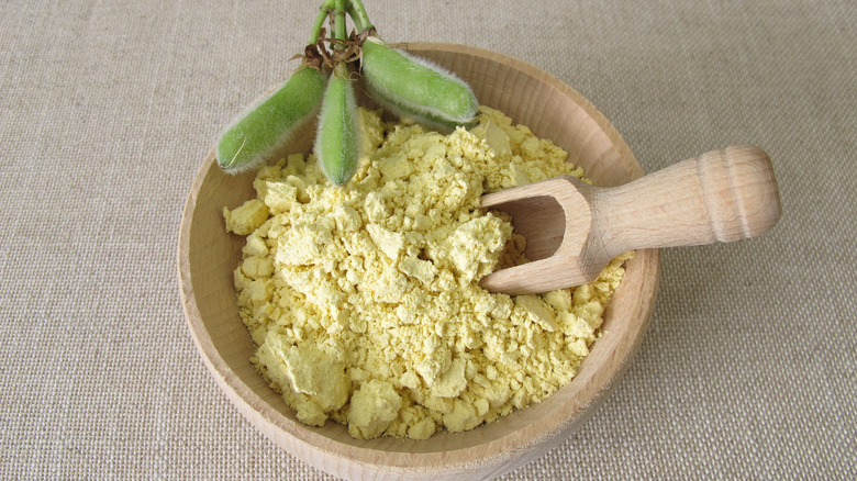 Lupin flour bowl and spoon